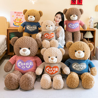 Nouveau pull de la Saint-Valentin, grand ours en peluche personnalisé OEM ODM, vente en gros, ours en peluche rembourré en fourrure, jouet pour filles, idéal comme cadeau