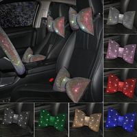 Coussin de Voyage Confortable en Peluche avec Nœud pour Appuie-tête de Voiture, Modèle Princesse Perle de Cristal, Idéal pour Filles
