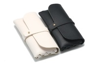 Nouvelle mode, sac de voyage portable haut de gamme, personnalisé, en cuir, avec bouton, sac souple en PU, étui de rangement pour lunettes de soleil, blanc, noir, Huicheng