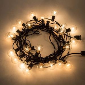 25FT G40 स्ट्रिंग रोशनी E12 तोरण विंटेज आँगन ग्लोब काले तार connectable G40 आउटडोर प्रकाश - Product Image 5