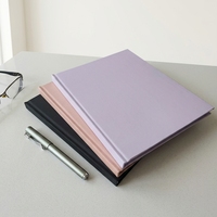 Cuaderno Ecológico de Tela de Lino A5 con Cubierta de Cuero PU, Espiral Cuadrada, Páginas Rayadas, Marcapáginas de Cinta, para Negocios, Oficina, Escuela, Tapa Dura