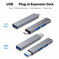 Adaptador Multipuerto Divisor de Concentrador USB 3 en 1, Expansor de Puertos USB, 1 USB 3.0 y 2 USB 2.0 para Laptop, PC, MacBook, Mac Pro, Mac Mini