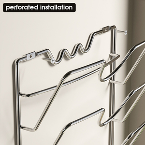 1 Pezzo Moderno Porta Piatti da Cucina a Doppio Livello <span class=keywords><strong>in</strong></span> Acciaio Inossidabile, Non Pieghevole, da Parete, Multifunzione, Organizzatore per la Pulizia, Sostenibile - Product Image 3