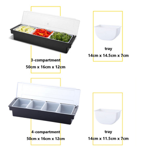 3/4/5/6 Compartment <strong>Bar</strong> Accessories Fruit Cocktail Garnish Holder <strong>Condiment</strong> <strong>Caddy</strong> - Product Image 4