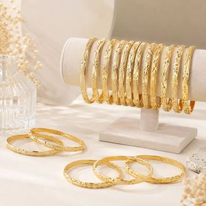 Quality Jewelry Brass 22k Gold Plated <b>Bangles</b> with Charm New Wide Designs US Made Claw Setting for Women - Product Image 6