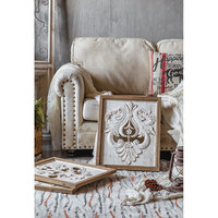 Décorations murales rustiques en bois sculpté pour l'intérieur de la maison : Panneaux muraux en bois avec cadre en bois, designs créatifs pour la maison