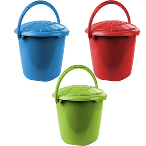 Cubo della Spazzatura Rotondo con Coperchio 14 L Colori Assortiti - Product Image 1
