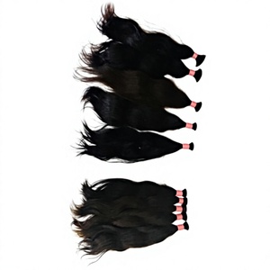 Cheveux indiens naturels noirs ondulés en vrac, extensions de cheveux humains Remy non traités pour tressage - Product Image 2