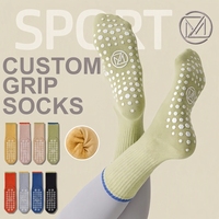 Chaussettes de sport épaisses Performance Grip, chaussettes de yoga antidérapantes en coton biologique de haute qualité, tricotées, avec logo, pour la gym