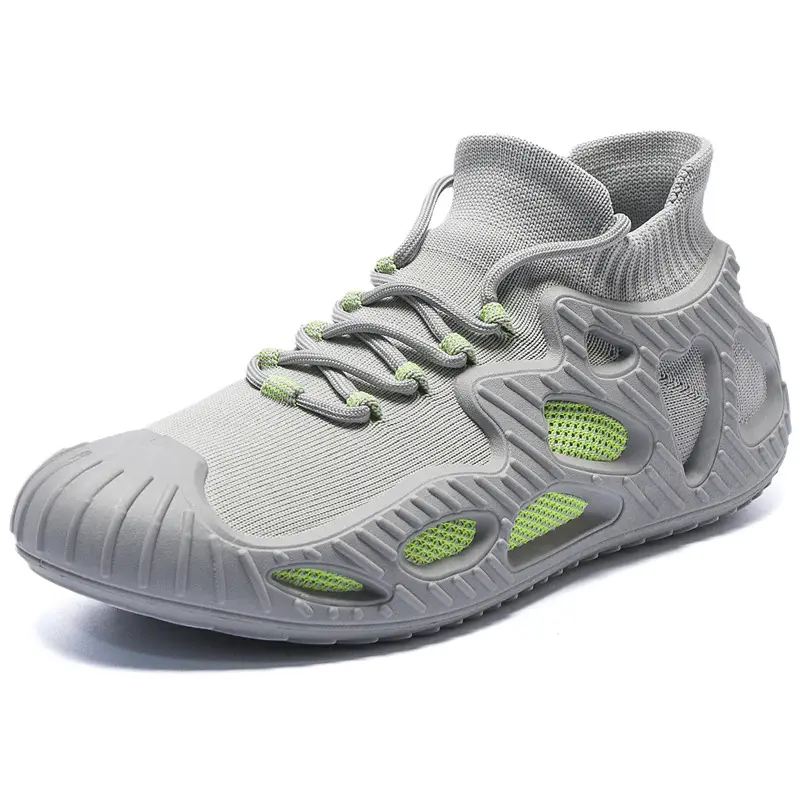 Chaussures de sport pour hommes en tricot volant chaussettes baskets 450 respirant marche fond volcanique course chaussures décontractées