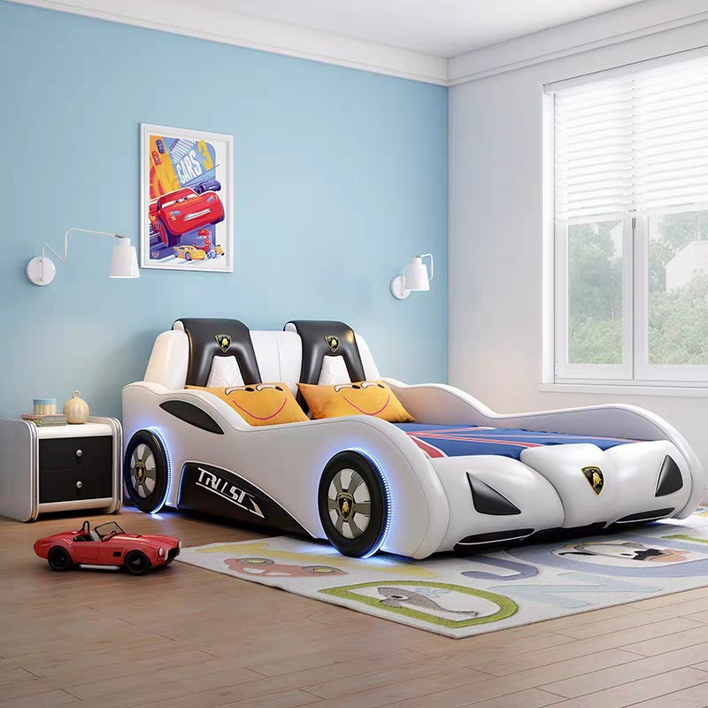 White Car Bed High Quality Kids Modern Design