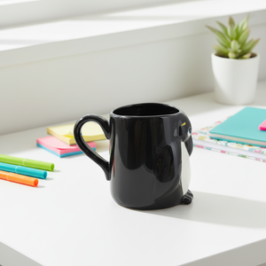 Taza de cerámica de dibujos animados de pingüino lindo, regalos personalizados para niños, <span class=keywords><strong>tazas</strong></span> de cerámica al por mayor <span class=keywords><strong>baratas</strong></span> - Product Image 1
