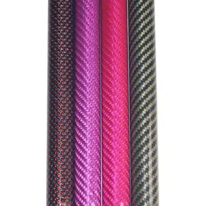 Factory price custom 3/6/12k colored carbon fiber roll wrapped tube