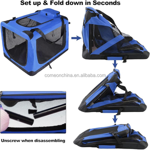 กรงสุนัขขนาดเล็กแบบพับได้กล่องแข็งหน้าต่างตาข่ายแบบนิ่มพับได้สำหรับสุนัขในบ้าน - Product Image 5