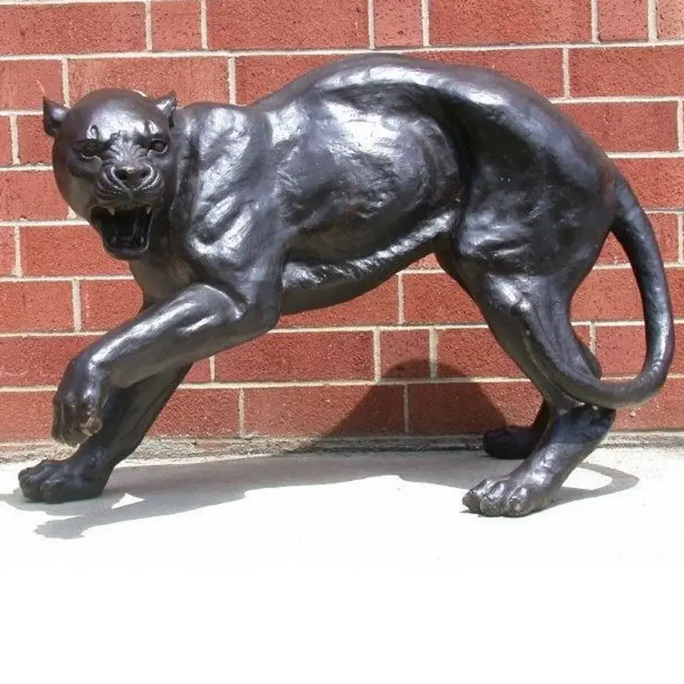 Açık hayvan heykelleri yaşam boyutu panter heykeli Metal pirinç bronz heykeli leopar heykel satılık