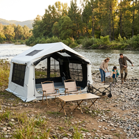 Grand abri portable imperméable avec auvent pour 4 à 6 personnes, cabane facile à installer pour les voyages et les pique-niques, tente de camping gonflable pour l'hiver