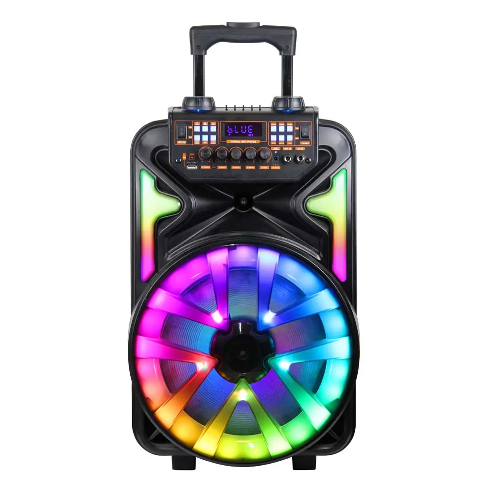 Yibok Customade 15 Inch Light Flash Karaoke Led Speaker For Computer PC Two Channel 2.0 1 Passive Bass Subwoofer Speakers