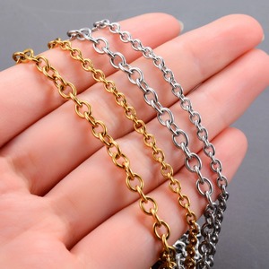 Collier classique en acier inoxydable, chaîne à maillons Rolo pour femmes et hommes, collier simple en <span class=keywords><strong>argent</strong></span> et or, bijoux en métal - Product Image 6