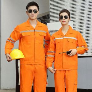 Uniforme de Trabajo Industrial Personalizable al por Mayor con Logotipo, 100% Algodón, Antiarrugas, Cinta Reflectante Naranja, Primera Promoción - Product Image 4
