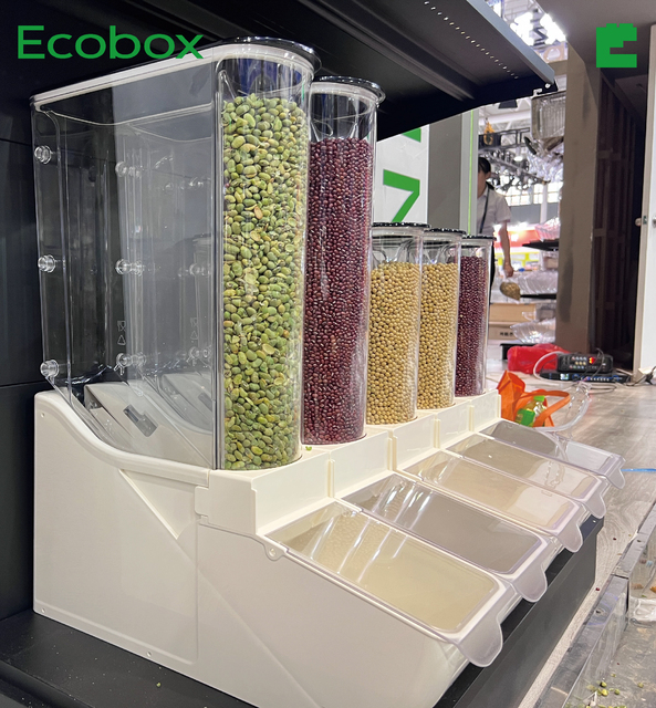 2025 New Design Large Capacity Cereal Candy Dispensers Bulk Food Gravity Bulk Candy Bin