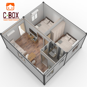 Cbox Maison préfabriquée modulaire moderne à 2 chambres, conteneur préfabriqué de 20 pieds à vendre - Product Image 1