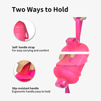 Bouteille d'eau en plastique de 1,75 gallon pour le bureau, imprimée, grande capacité pour adulte avec poignée, conteneur d'eau en plastique de 74 oz