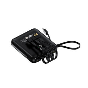 Batterie Externe Portable 22.5W Couleur Macaron 5000mAh 10000mAh à Charge Rapide avec Écran Numérique LED et 4 Câbles de Charge - Product Image 4