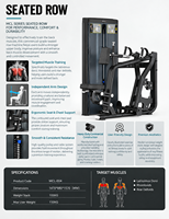 Machine de musculation robuste pour la traction par câble assise, avec siège ergonomique, support thoracique et résistance fluide, pour l'entraînement du dos en salle de sport