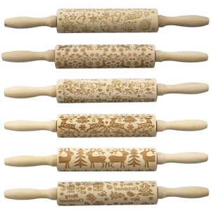 Rodillo de Madera con Relieve Navideño para Hornear Galletas y Decorar Fondant, Venta al Por Mayor, Dropshipping - Product Image 1