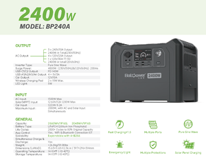 UPS Chức Năng Năng Lượng Mặt Trời Lưu Trữ Năng Lượng Hệ Thống Khẩn Cấp Máy Phát Điện 2000 W 2560wh Điện Cầm Tay Trạm Cho Trường Huống Khẩn Cấp - Product Image 4