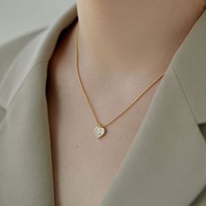 Dylam Dainty Pendant Necklace Layering Necklaces Bead <b>Chain</b> Women Jewelry Heart Necklace - Product Image 3