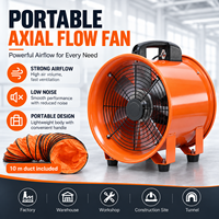 Ventilateur axial industriel portable à haut débit d'air avec conduit flexible de 10 m pour la ventilation des espaces confinés