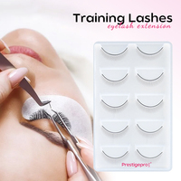 Lot de 5 paires de faux cils d'entraînement pour débutants, extensions de cils pour salons de beauté et étudiants