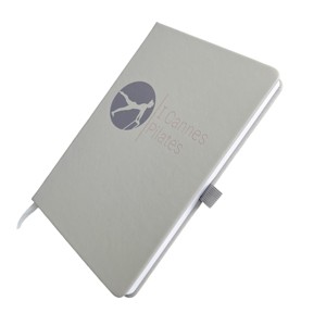 Fabrication de carnets en cuir PU personnalisés avec logo, pages lignées A5, reliure cousue, haute qualité, écriture facile, couverture rigide grise - Product Image 6