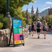 Affichage numérique LED 4K étanche IP65 de 43 pouces en forme de A pour les attractions touristiques, les guides de parcs et les informations pour les visiteurs