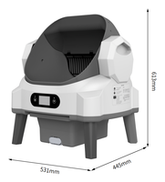 Bac à litière pour chat automatique intelligent WiFi avec nettoyage automatique, contrôle des odeurs facile, grande capacité de 80L, application pour plusieurs chats