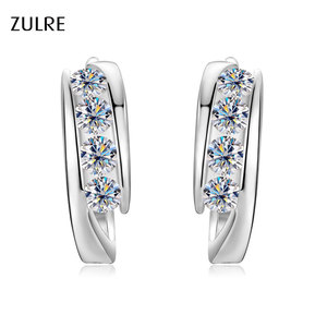Boucles d'oreilles rondes en argent sterling 925 plaqué or Moissanite, mode cycle <span class=keywords><strong>vertueux</strong></span> Huggies pour femmes - Product Image 1