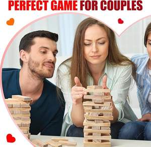 Juego de mesa apilable <span class=keywords><strong>solo</strong></span> para adultos los bloques de <span class=keywords><strong>la</strong></span> torre Lust con 54 piezas de madera y desafíos Truth or Dare - Product Image 5