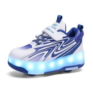 Chaussures de <span class=keywords><strong>patin</strong></span> à roulettes rétractables à quatre roues Chaussures de sport transformables pour adolescents - Product Image 4