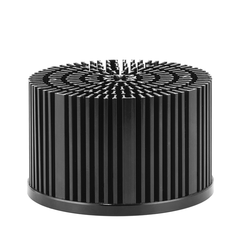 50W Diameter 133Mm En Hoogte 80Mm Zwart Anodiseren Ronde Led Licht Pin Fin Aluminium Koellichaam D133 * H80mm