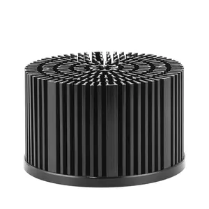 50W Diameter 133mm And Height 80mm Black Anodizing Round LED Light Pin Fin Aluminium Heat Sink D133*H80mm