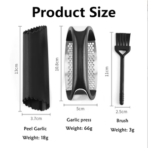 Utensilios de Cocina Profesionales, Juego de 3 Piezas de Acero Inoxidable, Picador de Ajo con Cepillo de Limpieza para el Hogar - Product Image 6