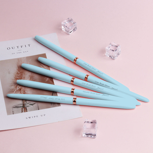 Juego de 5 Pinceles Profesionales para Decoración de Uñas, Diseño Ultrafino con Mango Azul Macaron, Personalizable con Logotipo, para Manicura y Pintura Artística - Product Image 6