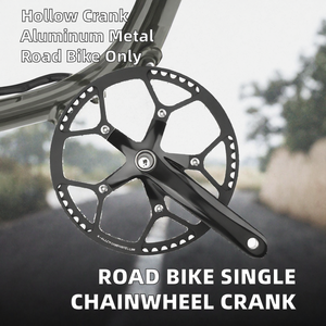 Juego de Bielas de Aluminio Negro Integrado de 170 mm y 130 BCD con Eje Hueco para Bicicletas de Carretera - Product Image 2