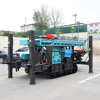 Foreuse pneumatique diesel robuste pour puits d'eau, machine DTH de 500 m avec compresseur d'air sur chenilles