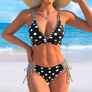 Ensemble de bikini sexy deux pièces avec coussinets de soutien-gorge, sans armatures, doublure en polyester, tailles SMLXL, maillot de bain de plage - Product Image 2