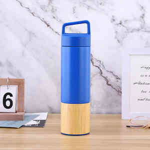 Nueva Botella Térmica de Acero Inoxidable Estilo Europeo Americano con Cubierta de Bambú, Filtro 304, Botella de Agua Deportiva Portátil con Asa para Coche - Product Image 3