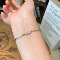 Bracelet élastique à trois segments serti de diamants de laboratoire en or jaune 18 carats, bijoux de mode pour femmes, vente en gros