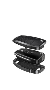 Étui de protection pour clé de voiture en alliage d'aluminium, coque, housse, accessoires pour Audi A6L A4L Q5L A6 A8 Q7, porte-clés pliable, porte-clés, sac - Product Image 6