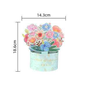 4 couleur Fleurs Bouquet Merci Carte Pop Up Carte D'<span class=keywords><strong>anniversaire</strong></span> 3D Main Cartes De Voeux pour les Femmes Mère Maman <span class=keywords><strong>Femme</strong></span> Dropship - Product Image 4